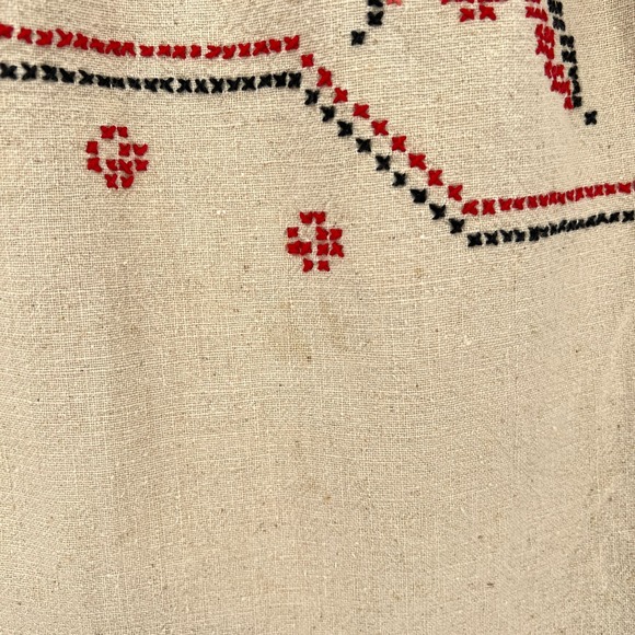 LEEBA MARKS Vintage Shirt Womens Large Cream Embroidered Boho Peasant - Picture 8 of 12